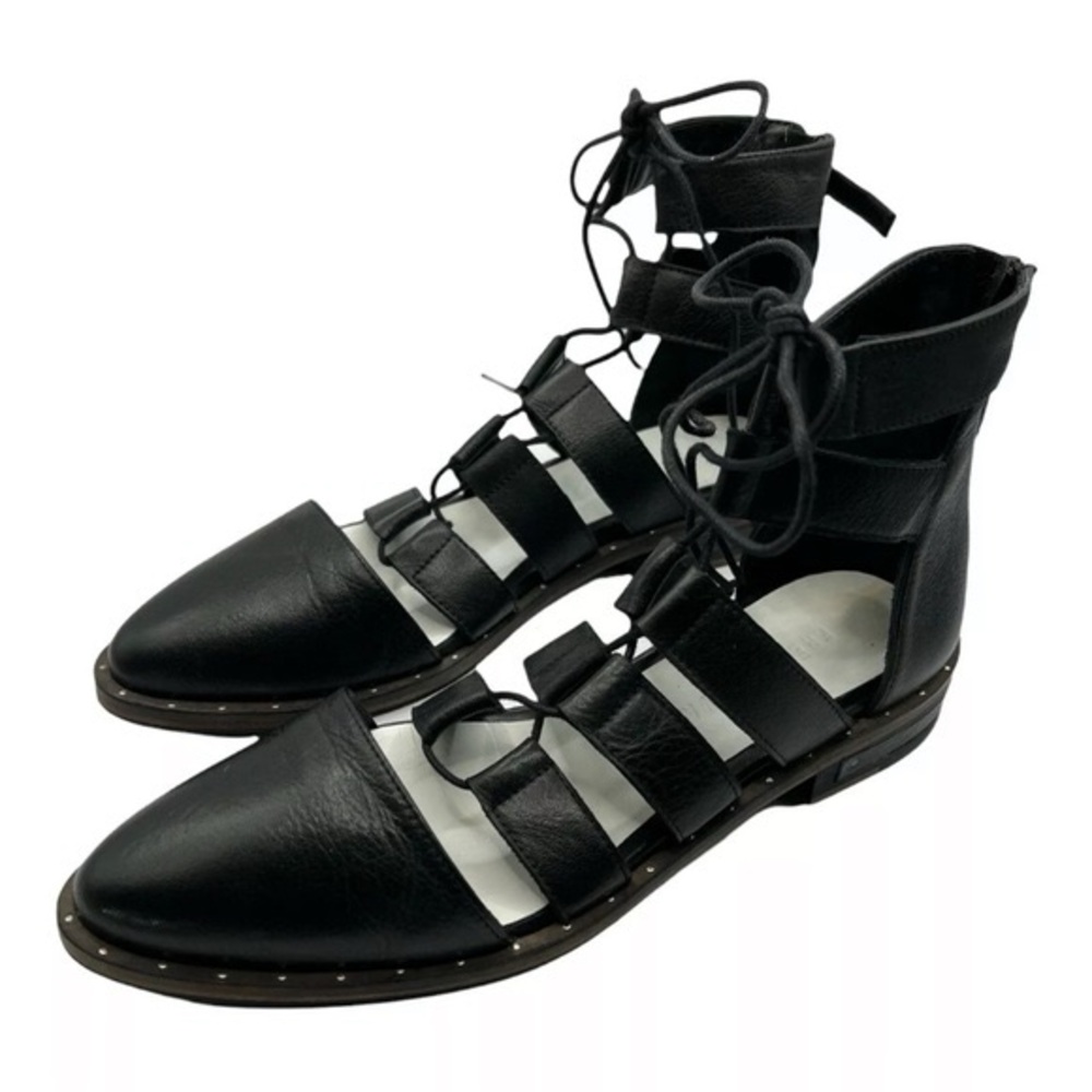 Freda Salvador Black Lace-Up Women's Sandals